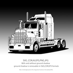 Semi-camion Kenworth 900 svg,ai,eps,png,jpg
