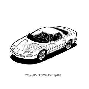 Chevrolet Camaro 2000 svg,cdr,ai,dxf,eps,png,jpg