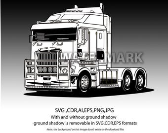 Semi truck Kenworth K 200 svg,ai,eps,png,jpg