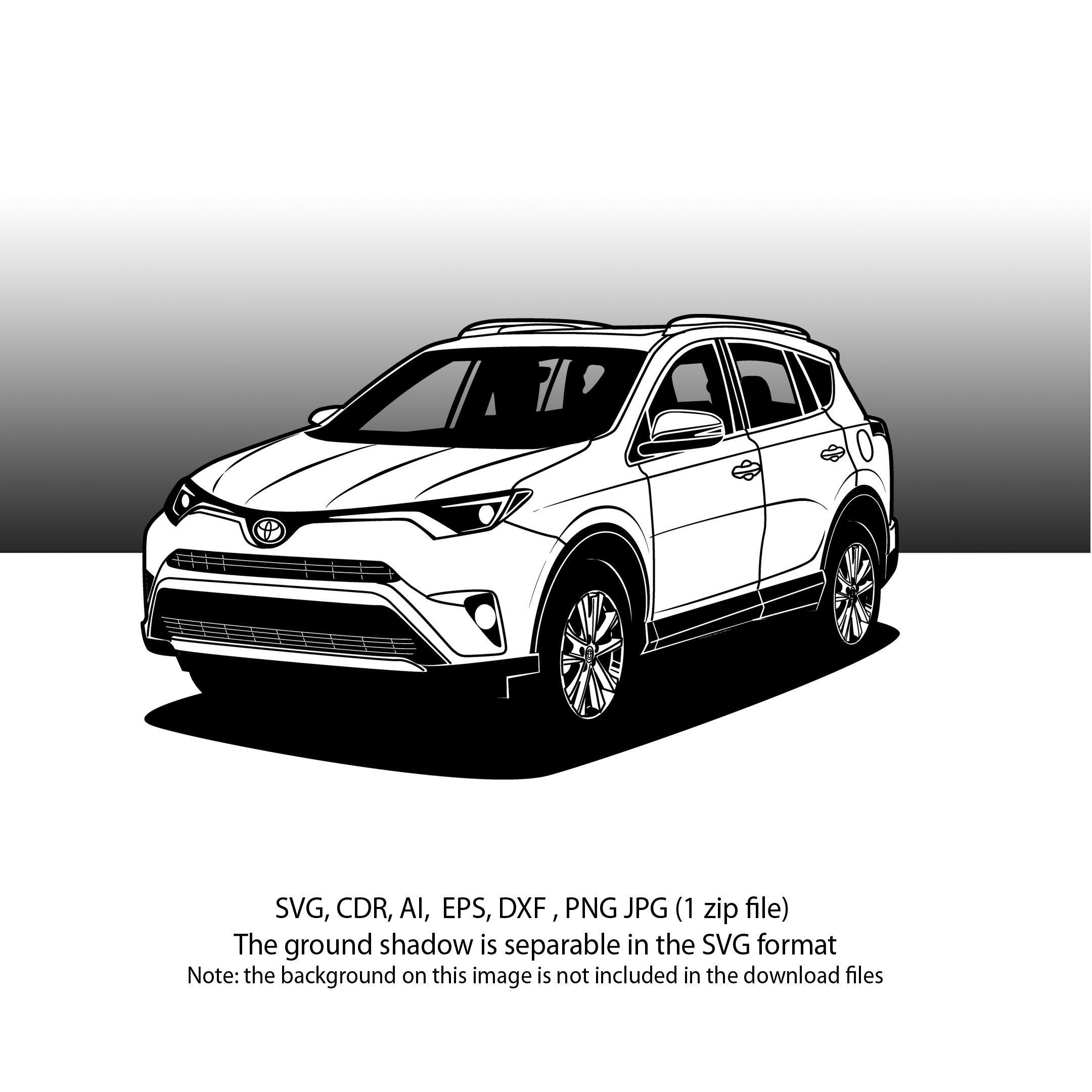 Toyota Rav-4 svg,cdr,ai,dxf,eps,png,jpg