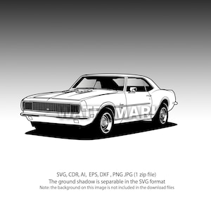 Chevrolet Camaro 1968 svg,cdr,ai,dxf,eps,png,jpg