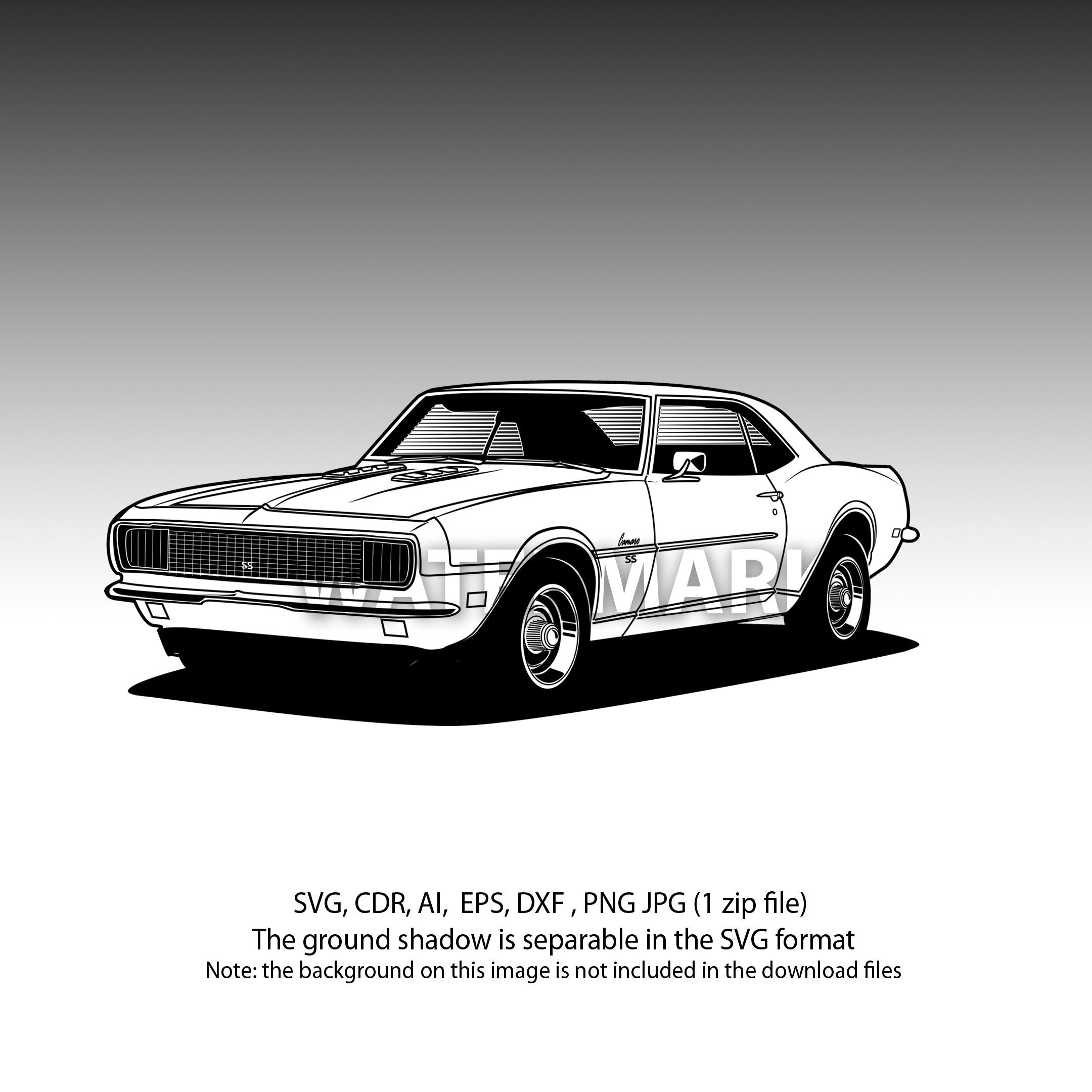 シボレー カマロ 1968 svg、cdr、ai、dxf、eps、png、jpg - Etsy 日本