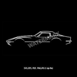 Chevrolet Corvette 1969 Silhouette svg,pdf,eps,png,jpg