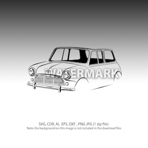 Boceto del mini Austin en formato svg, cdr, eps, ai, png, jpg