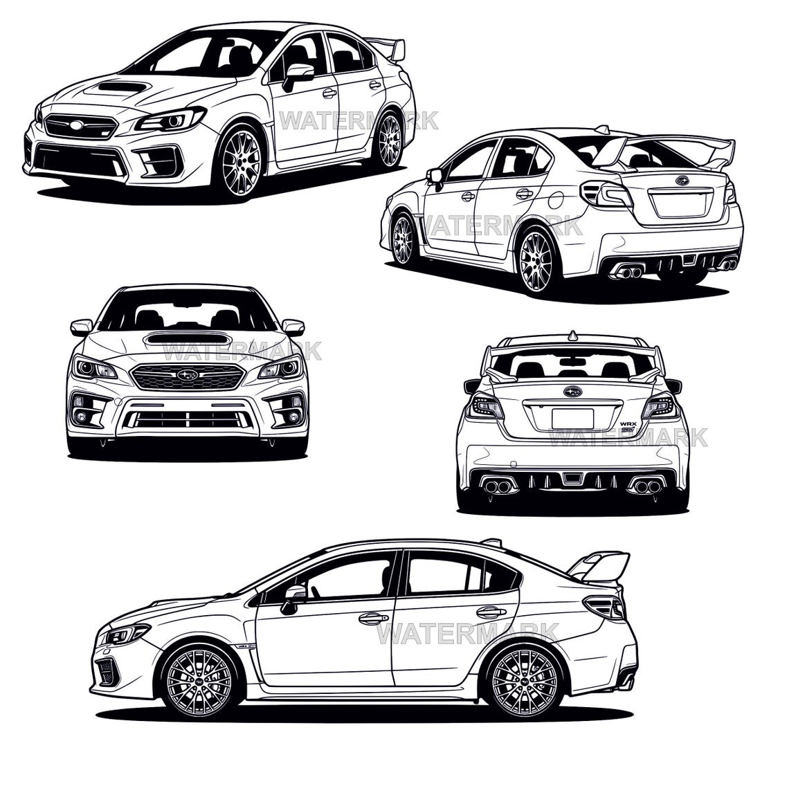 Wrx Engine Svg Subaru WRX Sti SVG,PNG, 5 Different Angle View Designs - Etsy