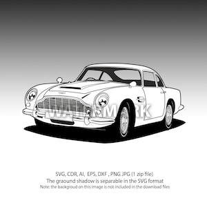 Aston Martin DB 5 svg, cdr, eps, ai, png, jpg vecteur de voiture