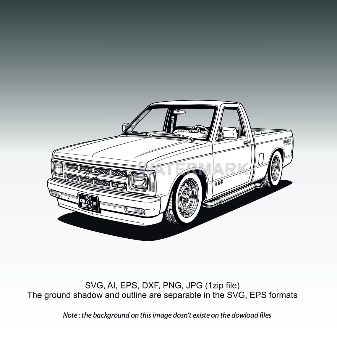 Chevrolet C10 Hot Rod 1992 Svg,ai,eps,dxf,png,jpg - Etsy
