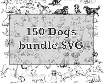 150 Dogs breed bundle SVG