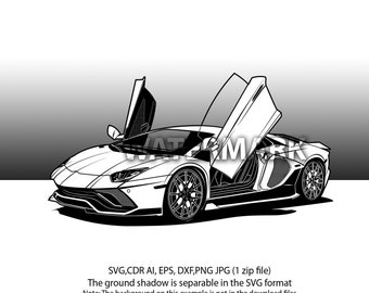 Lamborghini Aventador Open Doors Svg,cdr,ai,dxf,eps,png,jpg - Etsy