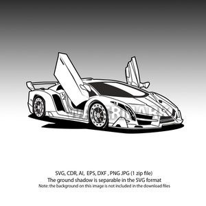 Portas abertas Lamborghini Veneno svg,cdr,ai,dxf,eps,png,jpg