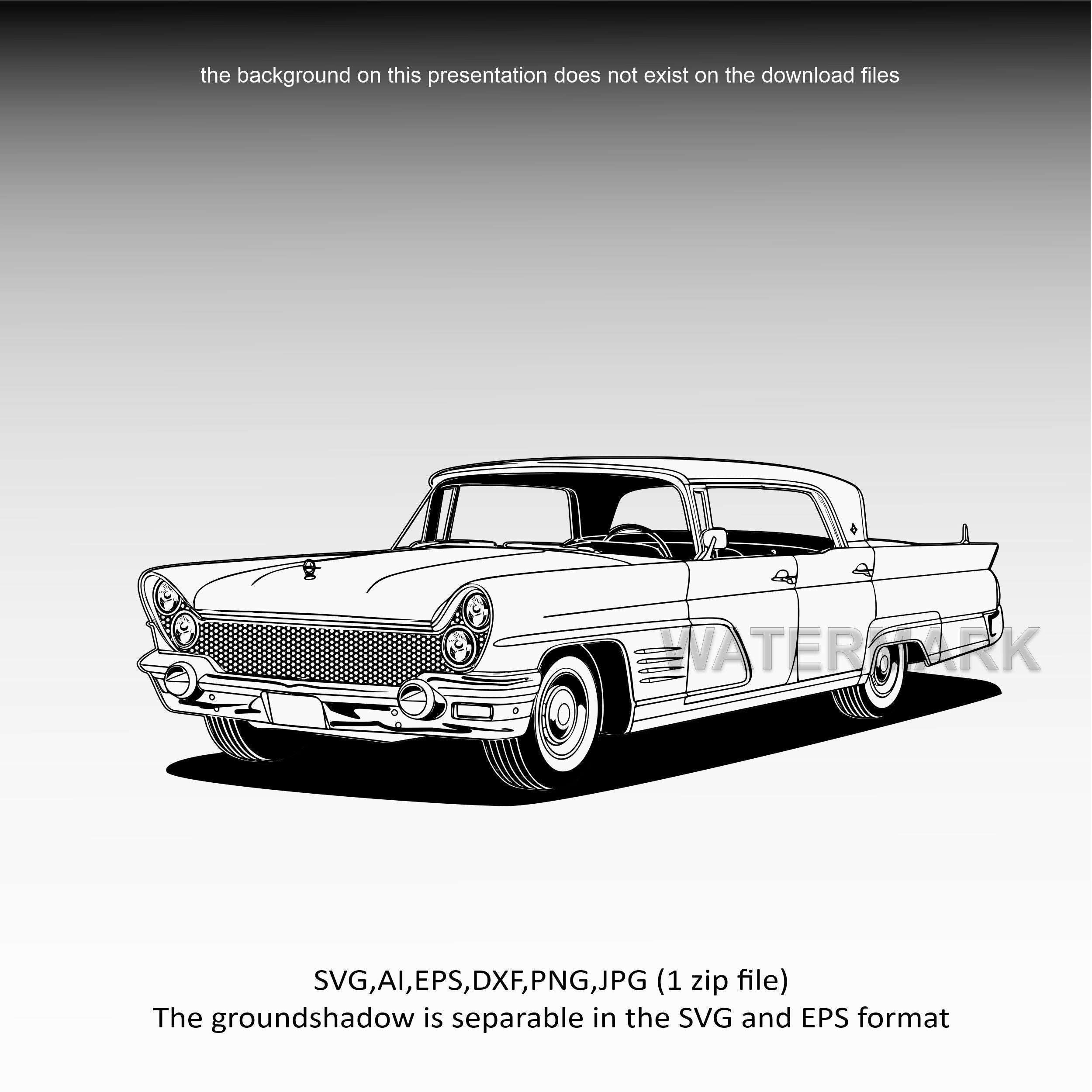 Lincoln Continental 1960 svg,ai,dxf,eps,png,jpg