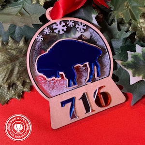Buffalo Ornament, BillsMafia, 716 ornament, Billieve, Christmas in July