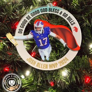 Limited Edition Josh Allen MVP Dive Ornament, Buffalo Ornament, BillsMafia, 716 ornament, Billieve