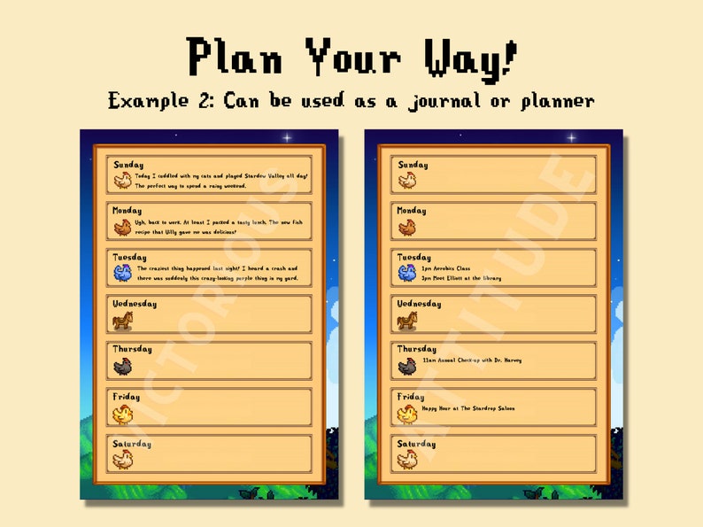 Stardew Valley Planner Bundle Daily Weekly Monthly Etsy