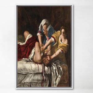 Judith Beheading Holofernes Canvas Wall Art | Baroque Classical Painting | Framed or Wrapped Canvas | Historical Fine Art Decor