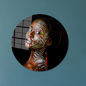 Glass Custom For Art,Custom Glass Printing Wall Art,African Glass Wall Art,Tempered Glass,African Woman Glass Wall Art,