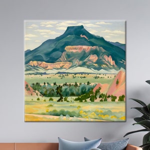 Modern American Canvas Gift, Georgia O’Keeffe Canvas Print, Famous Decor, Nature Landscape Canvas Wall Art, Personalized Gift For Dad,