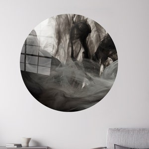 Glass Art Gift,Personalized Glass Art,Glass Wall Art,Black And Gray Glass Art,Loft Glass,Abstract Black Glass Wall Art,