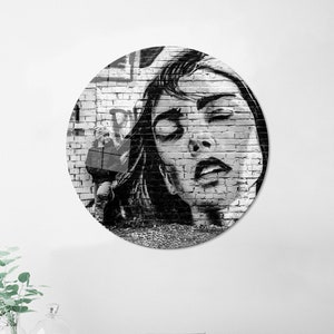 Canvas Glass Art,Glass Art Gift,Glass Wall Decor,Woman Tempered Glass,Woman Portrait Glass Wall Art,Woan Street Glass Art,