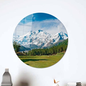 Nanga Parbat and Fairy Meadows Landscape,Personalized Glass Art,Glass Art,Glass Custom For Art,Nanga Parbat Wall Decoration,