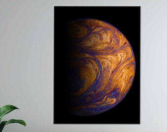 Nowoczesne wydruki, dzieła sztuki Ziemi, współczesna sztuka na płótnie, abstrakcyjny plakat z Ziemią, abstrakcyjna sztuka planet, obraz na płótnie z krajobrazem kosmicznym,