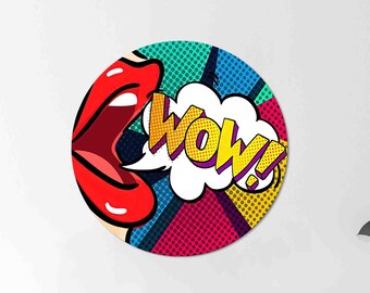 Glass Art cadeau, gehard glas, Omg Shock komische glazen muur, glazen muur kunst modern, Street Graffiti-Graffiti Wall Decor,