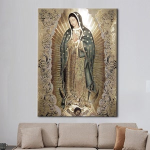The Virgin Of Guadalupe, Our Lady of Guadalupe Wall Art, Immaculate Mary Art Canvas, Religious Art, Abstract Art, Catholic Wall Art,