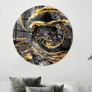 Glass Art Gift,Alcohol Ink Glass Decor,Fashion Wall Decoration,Glass Wall Art,Personalized Glass Art,Gold Glass Wall Art,