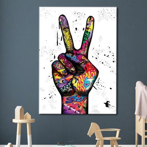 Peace Graffiti Art Canvas Wall Art, Home Decor,Gallery Peace Graffiti Art Canvas Wall Art, Home Decor,Gallery
