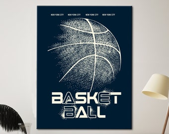 Basket Ball, Man Cave Wall Decor, Basketball Canvas Art, Sport Wall Decor, Gym Artwork, Ball Wall Art, Motivational Canvas Art,