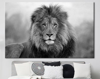 Lion Photo Print, Wild Animal Poster, Animal Printed, Wild Lion Art, Wildlife Poster, Lion Canvas, Loft Poster, Animalistic Printed,