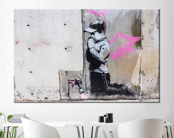 限定額装】Banksy Angel with Paint プリント/バンクシー 限定額装