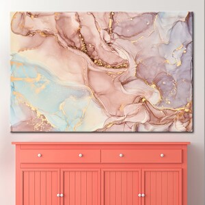 Mármol de moda impreso, cartel abstracto, arte de lienzo de mármol dorado, arte de pared brillante, arte de pared de mármol de lujo, arte de mármol rosa, arte de pared moderno,