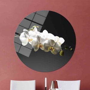 Orchidee Foto Wand Dekor, Blumen gehärtetes Glas, Orchidee, große Glas Wand Kunst, Glas Kunst Geschenk, Wand Dekor, Floral Glaswand,