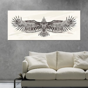 Condor Drawing, Bird Canvas, Condor Poster, Animal Canvas Art, Condor Flying Printed, Big Bird Canvas Art, Abstract Bird Printed,