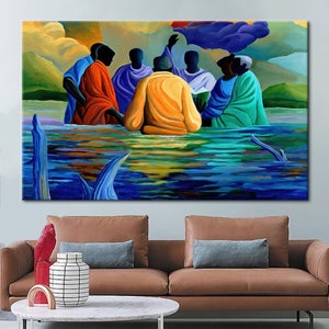 Baptism Wall Art, Black People Wall Art, African Art Canvas, Abstract Wall Decor, African People Art Canvas, Ethnic Poster,