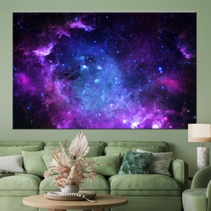 Oeuvre De L'espace, Art De Toile Étoilée, Voir La Toile D'art, Toile D'art Nature, Affiche De La Voie Lactée, Oeuvre Du Ciel, Décoration Murale De Nuit, Toile D'art Ciel Étoilé