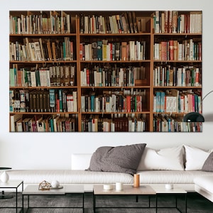 Abstract Artwork, Photo Books Wall Art, Modern Poster, Gift For Book Lover Canvas, Library Photo Wall Decor, Book Wall Decor,