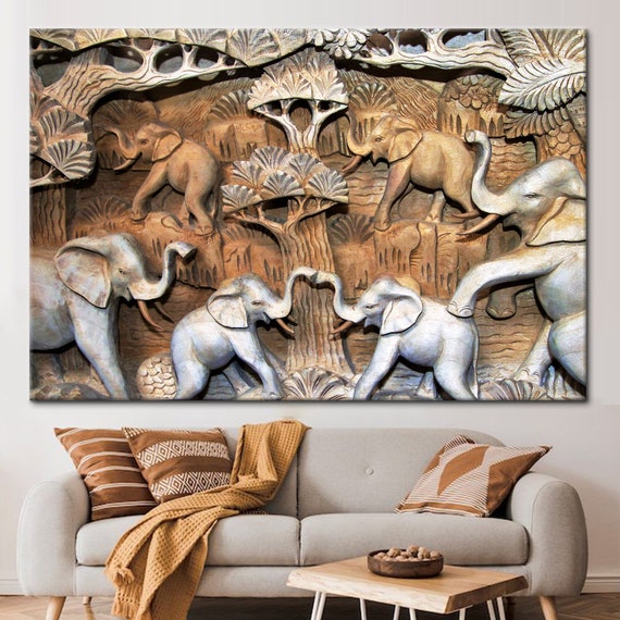 3d Elephant Wall Decor Elephant Statue Artwork Statue Wall Etsy