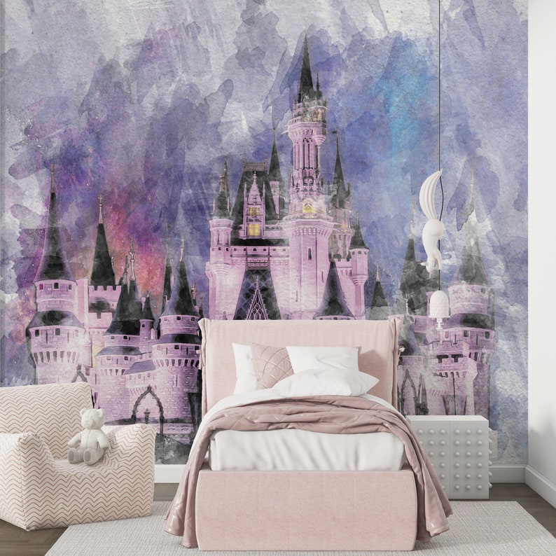 Castle Landscape Wall Print, Cinderella Wall Poster, Disney Wallpaper ...