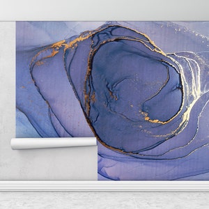Custom Wall Paper, Paper Wall Art, Gold Marble Wall Decor, Purple Marble Wall Art, 3d Wall Paper, Abstract Marble Wall Decor,