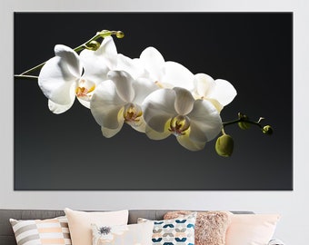Decoración de lienzo, regalo para ella, decoración de lienzo con foto de orquídea, arte de regalo para amantes de las flores, orquídea, regalo para él, decoración de lienzo con orquídea,