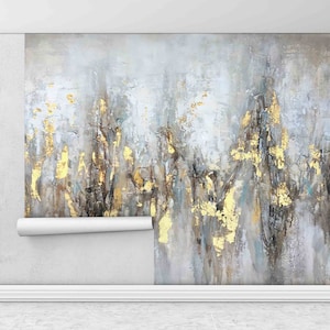 Soft Tones And Gold Digital Paper, Modern Abstract Wallpaper, Modern Paper Craft, Contemporary Wall Decals, Stick On Wallpaper Art Deco,