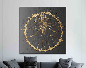 Kintsugi 3d Wandkunst, Abstraktes Poster, Luxus Leinwand Kunst, Trendige Leinwand Kunst, Gold Poster, Moderne Kunst, Kintsugi Kunst Leinwand,