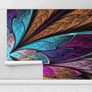 Beautiful Fractal Wall Poster, Modern Paper Craft, Beautiful Fractal Flower or Butterfly Wall Paper, Fractal Wall Decals, Vinyl Wallpaper,