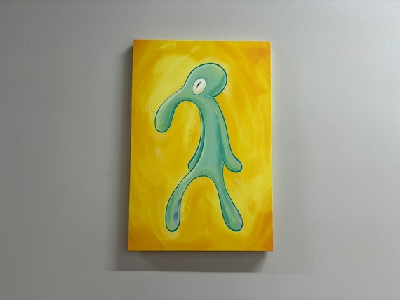 Canvas Art Squidward Painting Print, Bold And Brash Wall Art, Abstract Poster, Squidward Poster, Modern Art Canvas, Luxury Printed,