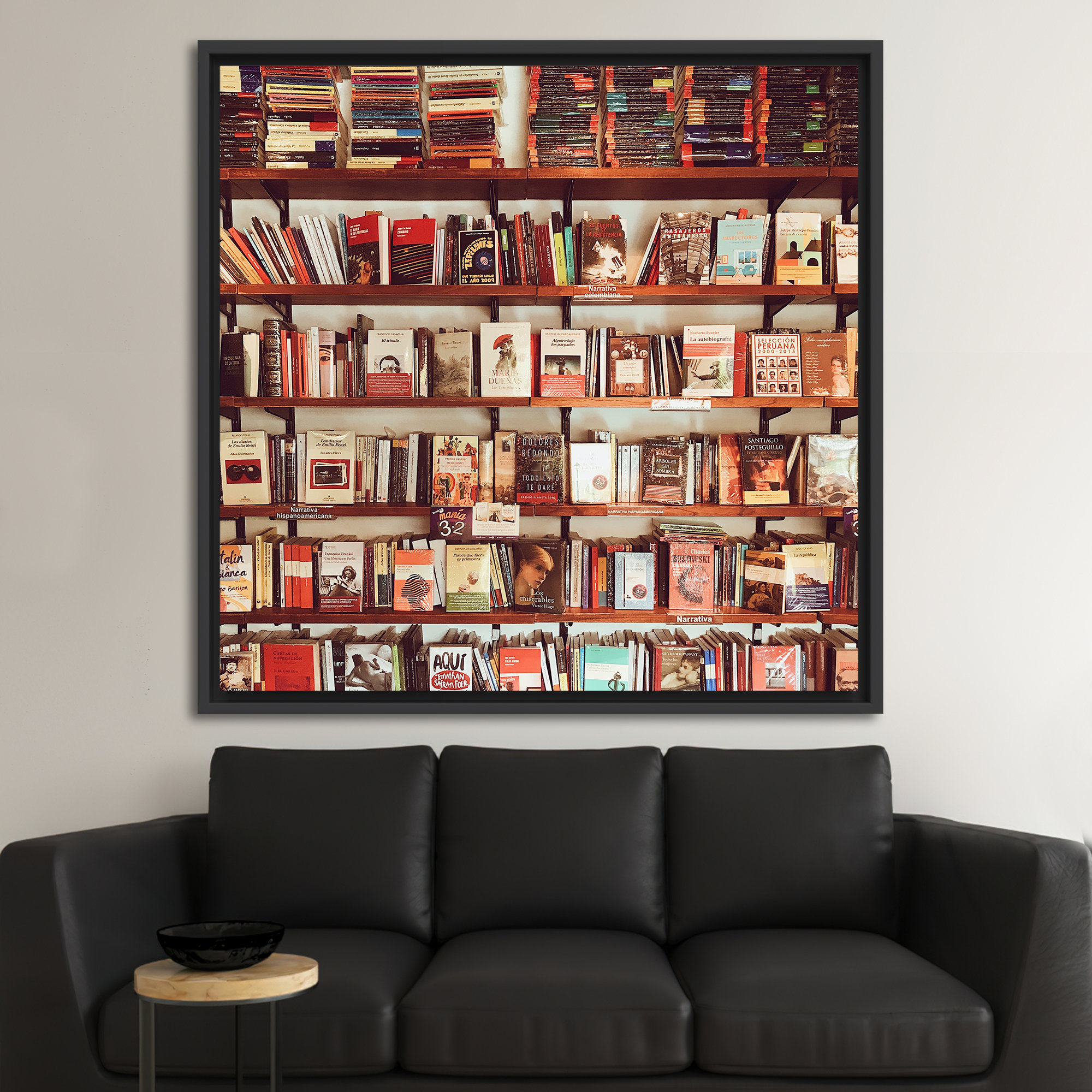 Library Photo Print, Bookshelf Photo Canvas Art, Bookshelf Canvas ...