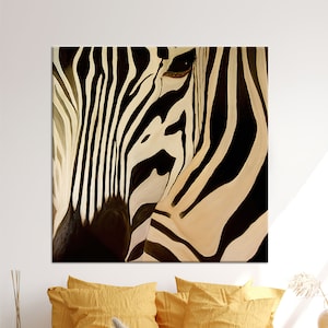Animal Canvas Art, Personalized Gifts, Custom Wall Hanging, Zebra Poster, Abstract Zebra Painting Print, Canvas, Abstract Zebra Art Canvas,