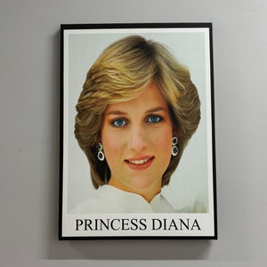 Ritratto della Principessa Diana su tela - Icona Reale - Poster Vintage di Celebrità degli anni &#39;80 - Stampa su tela di cotone, Principessa Diana, Ritratto Artistico