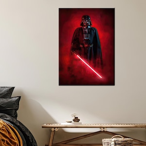 Red 3D Canvas, Starwars Canvas Gift, Black Canvas Art, Canvas Wall Art, Handmade Gift, Modern Wall Hangings, Room Decor Canvas Art,